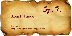 Szögi Tünde névjegykártya